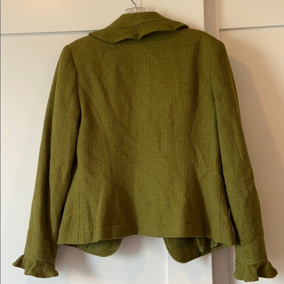 Green ruffle Jared Ross/August Silk blazer - Picture 6 of 7
